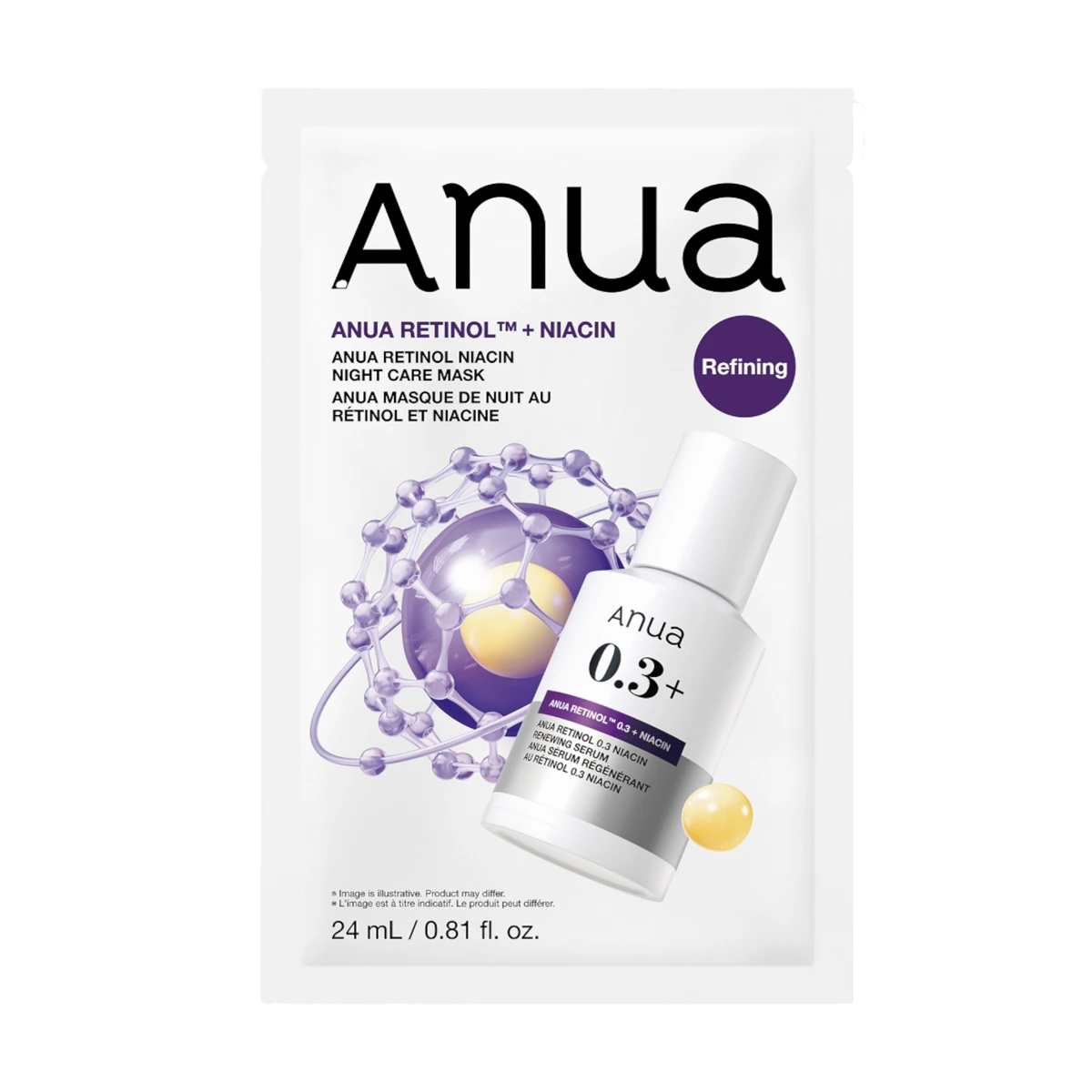 Anua Retinol Niacin Night Care Mask Μάσκα Προσώπου 24ml